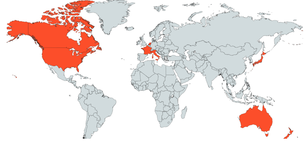 Fig 1: Emotet Malware campaign targeting  countries across the globe