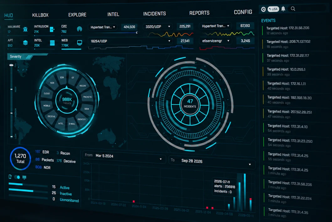 LMNTRIX XDR platform dashboard